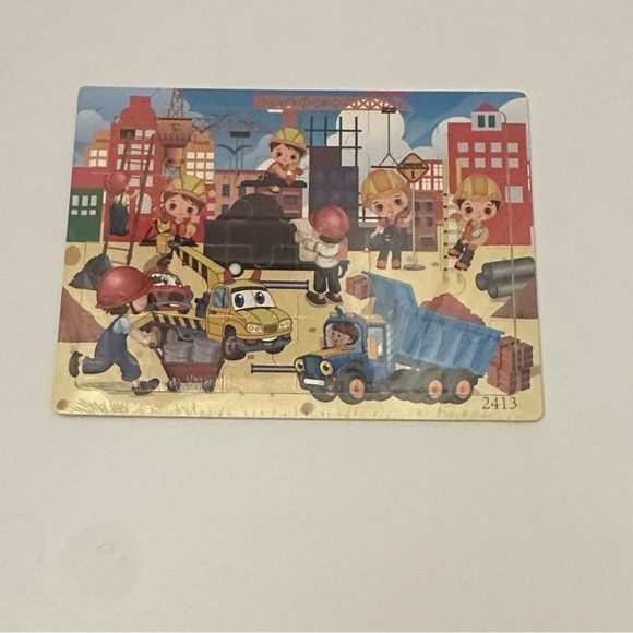 Colorful Kids Puzzle Set - Construction & Dinosaur Themes - Picture 6 of 6